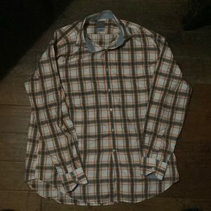Orange brown and cream color Thomas dean flannel